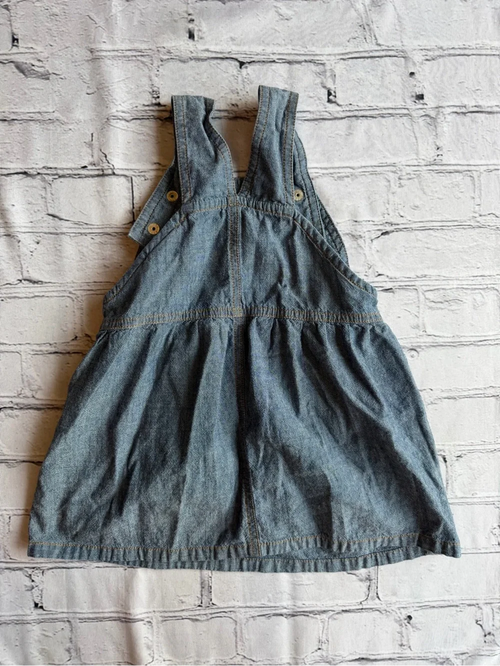Carhartt Denim Chambray Overall Dress Toddler Girl Size 2 Romper Western Play